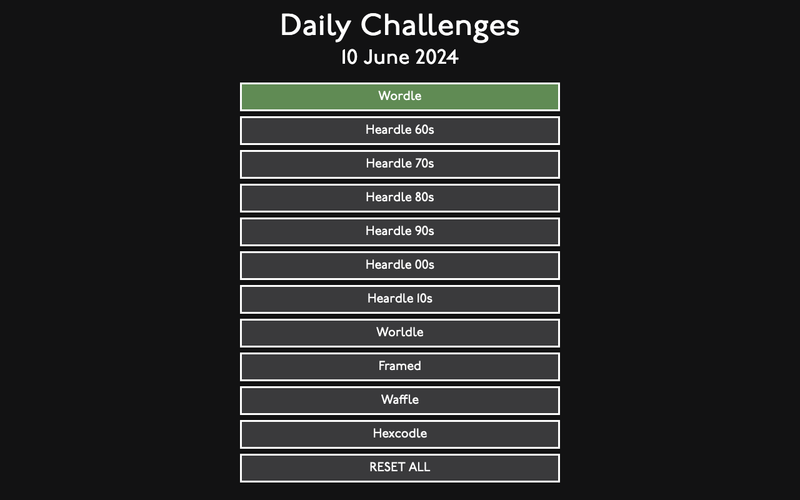 desktop view of Daily Challenges