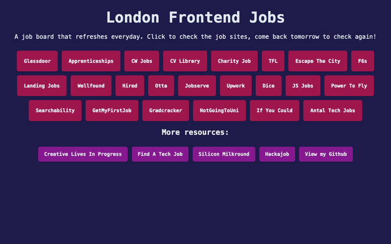 desktop view of London Frontend Jobs