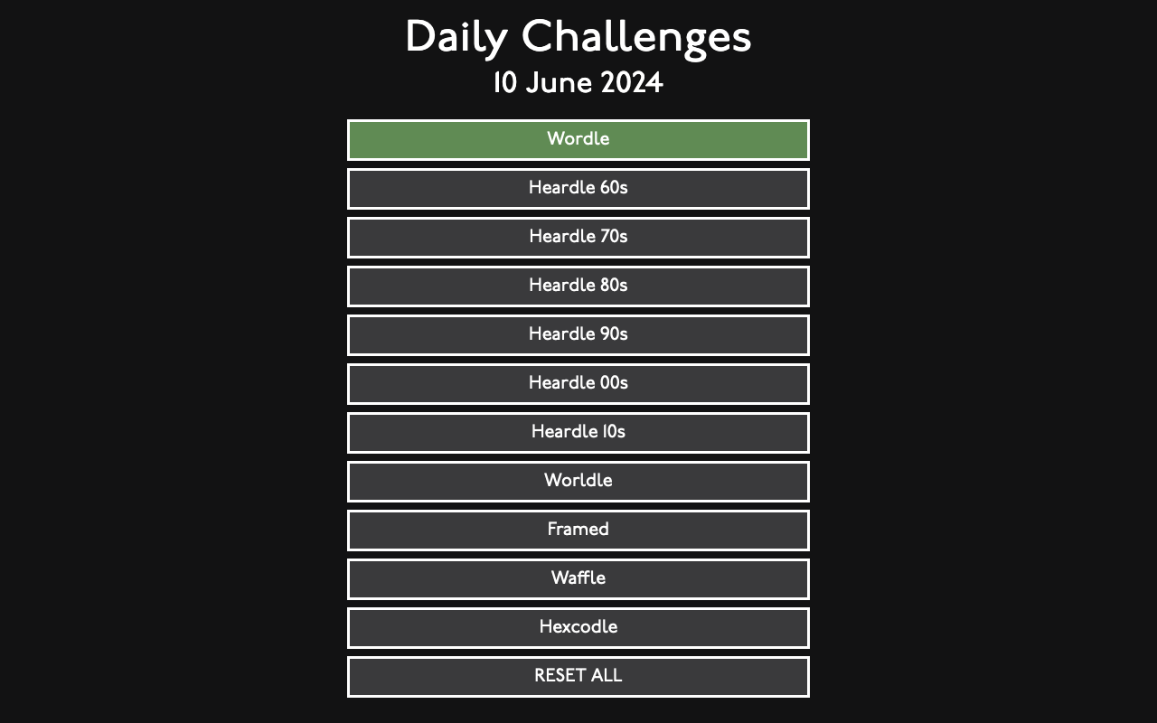 desktop view of Daily Challenges